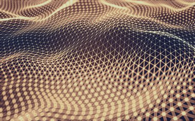 Çokgen alanı düşük Poli koyu arka plan, 3d render