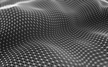 Çokgen alanı düşük Poli koyu arka plan, 3d render