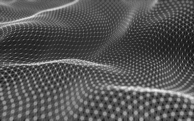 Çokgen alanı düşük Poli koyu arka plan, 3d render