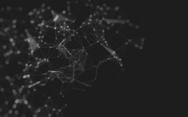 Çokgen alanı düşük Poli koyu arka plan, 3d render