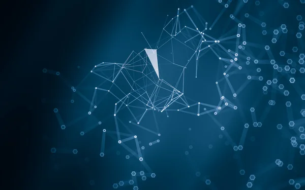 Çokgen alanı düşük Poli koyu arka plan, 3d render