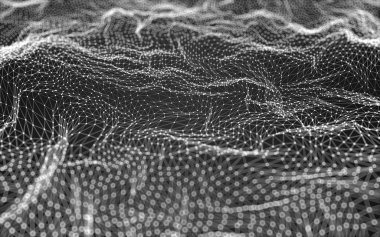 Çokgen alanı düşük Poli koyu arka plan, 3d render