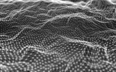 Çokgen alanı düşük Poli koyu arka plan, 3d render