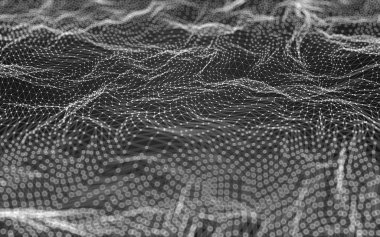 Çokgen alanı düşük Poli koyu arka plan, 3d render