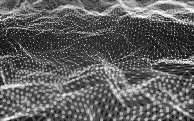 Çokgen alanı düşük Poli koyu arka plan, 3d render