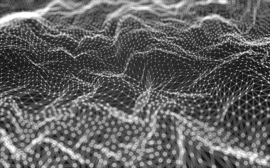 Çokgen alanı düşük Poli koyu arka plan, 3d render