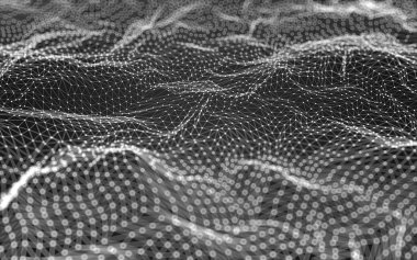 Çokgen alanı düşük Poli koyu arka plan, 3d render