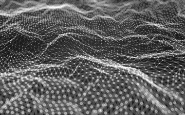 Çokgen alanı düşük Poli koyu arka plan, 3d render