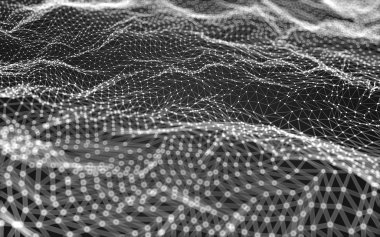 Çokgen alanı düşük Poli koyu arka plan, 3d render