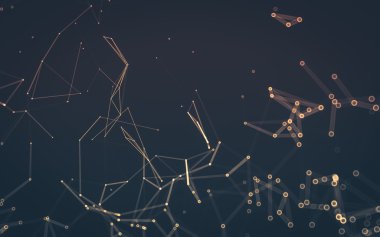 Çokgen alanı düşük Poli koyu arka plan, 3d render