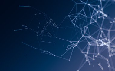 Çokgen alanı düşük Poli koyu arka plan, 3d render