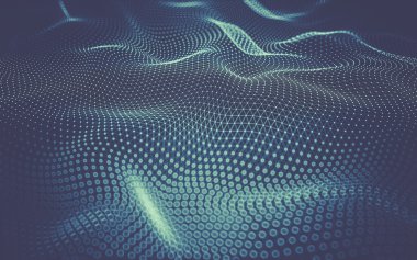 Çokgen alanı düşük Poli koyu arka plan, 3d render