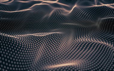 Çokgen alanı düşük Poli koyu arka plan, 3d render