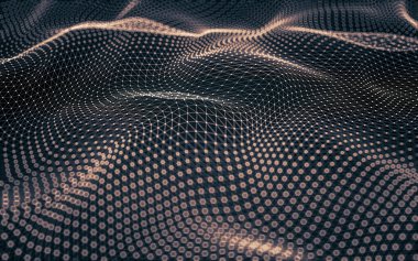 Çokgen alanı düşük Poli koyu arka plan, 3d render