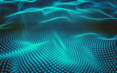 Çokgen alanı düşük Poli koyu arka plan, 3d render