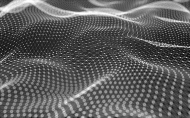 Çokgen alanı düşük Poli koyu arka plan, 3d render