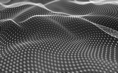 Çokgen alanı düşük Poli koyu arka plan, 3d render