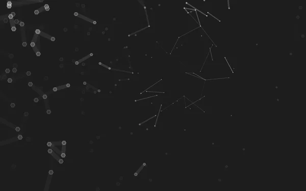 Espacio poligonal abstracto bajo fondo polivinílico oscuro, renderizado 3d —  Fotos de Stock