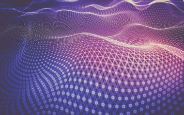 Çokgen alanı düşük Poli koyu arka plan, 3d render