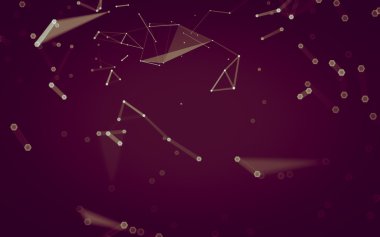 Çokgen alanı düşük Poli koyu arka plan, 3d render