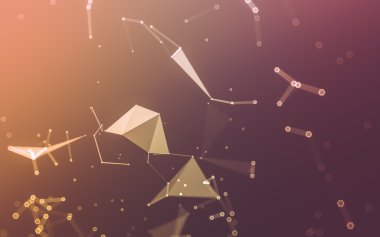 Çokgen alanı düşük Poli koyu arka plan, 3d render