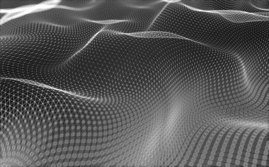 Çokgen alanı düşük Poli koyu arka plan, 3d render