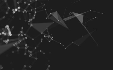 Çokgen alanı düşük Poli koyu arka plan, 3d render