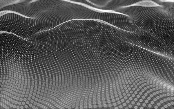 Абстрактное многоугольное пространство на темном фоне с низким полюсом, 3D рендеринг — стоковое фото