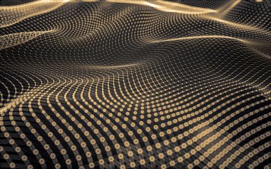 Çokgen alanı düşük Poli koyu arka plan, 3d render