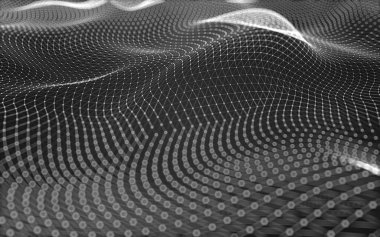 Çokgen alanı düşük Poli koyu arka plan, 3d render