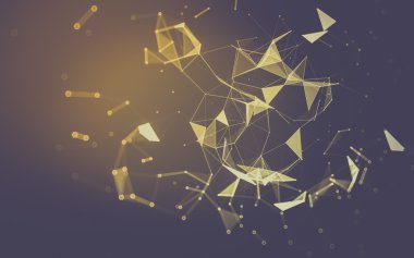 Çokgen alanı düşük Poli koyu arka plan, 3d render