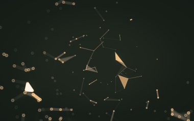 Çokgen alanı düşük Poli koyu arka plan, 3d render