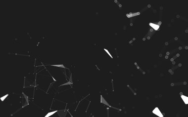 Çokgen alanı düşük Poli koyu arka plan, 3d render