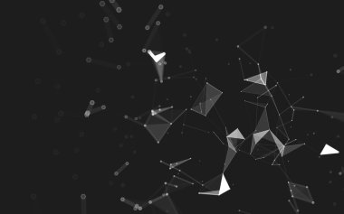Çokgen alanı düşük Poli koyu arka plan, 3d render