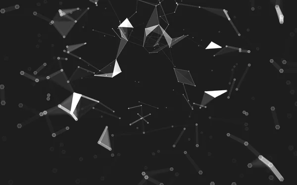 Abstract polygonal space low poly dark background, 3d rendering — Stock Photo, Image