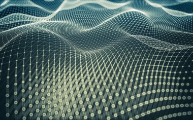 Çokgen alanı düşük Poli koyu arka plan, 3d render