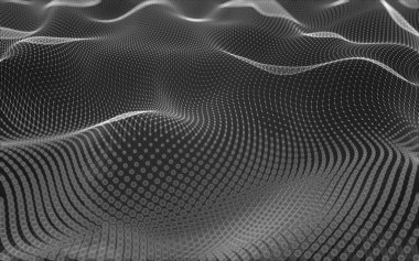 Çokgen alanı düşük Poli koyu arka plan, 3d render