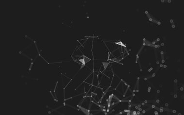 Çokgen alanı düşük Poli koyu arka plan, 3d render