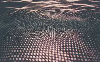 Çokgen alanı düşük Poli koyu arka plan, 3d render