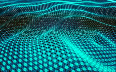 Çokgen alanı düşük Poli koyu arka plan, 3d render