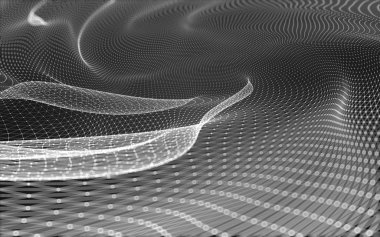 Çokgen alanı düşük Poli koyu arka plan, 3d render