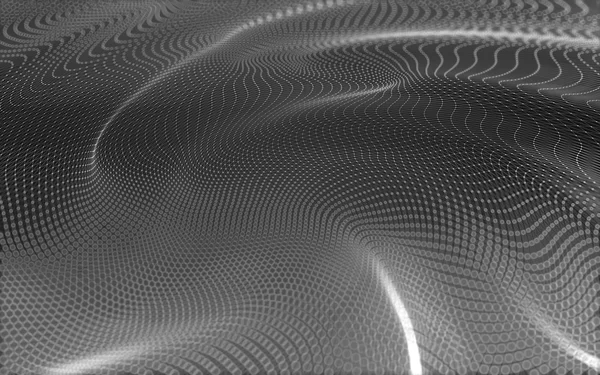 Astratto spazio poligonale basso poli sfondo scuro, rendering 3d — Foto Stock