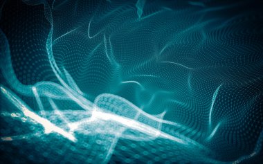 Çokgen alanı düşük Poli koyu arka plan, 3d render