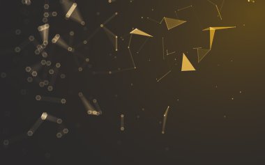 Çokgen alanı düşük Poli koyu arka plan, 3d render