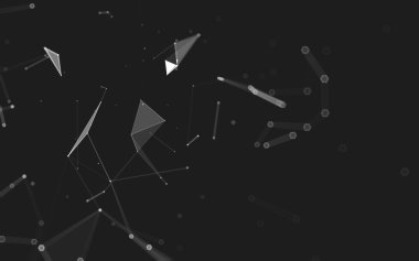 Çokgen alanı düşük Poli koyu arka plan, 3d render