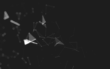 Çokgen alanı düşük Poli koyu arka plan, 3d render