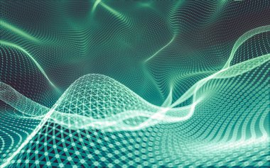 Çokgen alanı düşük Poli koyu arka plan, 3d render