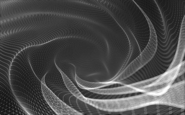 Çokgen alanı düşük Poli koyu arka plan, 3d render