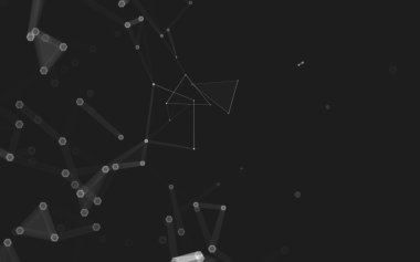 Çokgen alanı düşük Poli koyu arka plan, 3d render