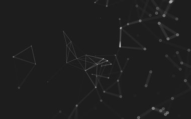 Çokgen alanı düşük Poli koyu arka plan, 3d render